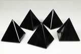 2.4" Polished, Black Obsidian Pyramids - Photo 2
